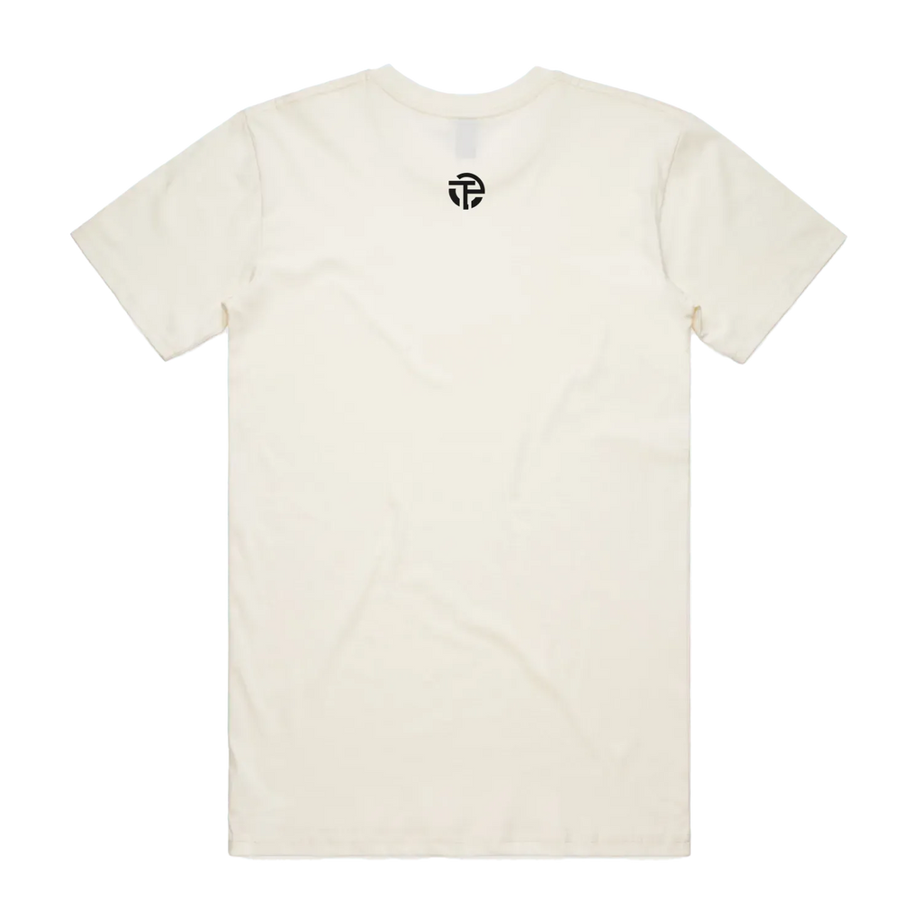 Resilience tee back — natural TPC Staple Tee with the minimal TPC logo
