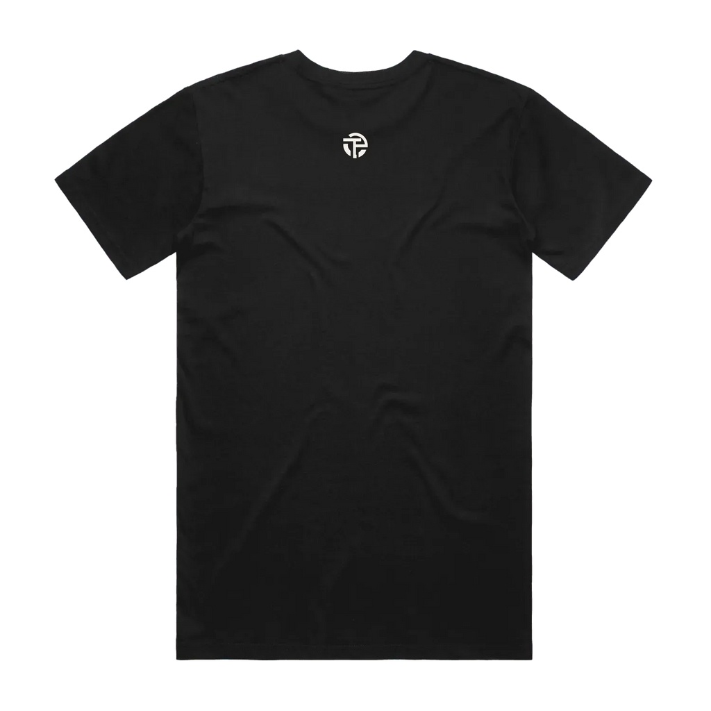 Time Flies tee back — black TPC Staple Tee with the minimal TPC logo